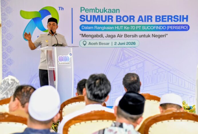 Bupati Aceh Besar Apresiasi Pembangunan Sumur Bor Sucofindo untuk Masyarakat Lambleut