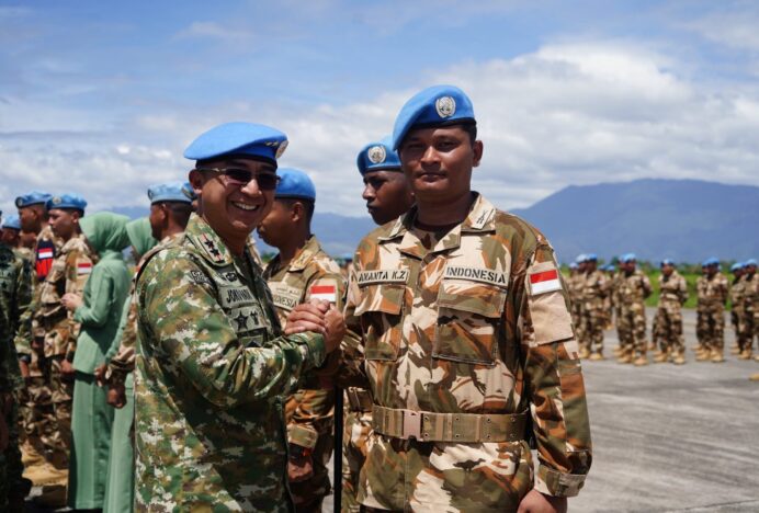 Pangdam IM Sambut Kepulangan Satgas Yonmek TNI Konga XXIII-S/UNIFIL di Lanud SIM