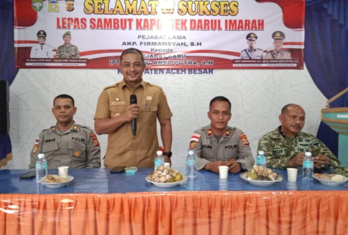 Forkopimcam Darul Imarah dan Forum Keuchik Gelar Pisah Sambut Kapolsek