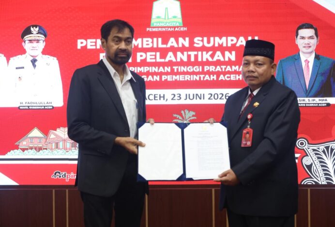 Gubernur Aceh Lantik Misran Fuadi sebagai Kadis Syariat Islam Aceh