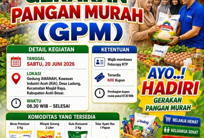 GEKRA 2026 Hadir di Gedung AMANAH Ladong, Sediakan Pangan Murah, Bazar UMKM, dan Layanan Publik untuk Masyarakat