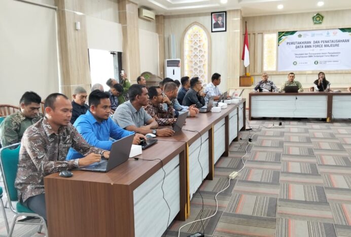 Operator MAN Aceh Singkil Ikuti Kegiatan Pemutakhiran dan Penatausahaan Data BMN Force Majure di Kanwil Kemenag Aceh