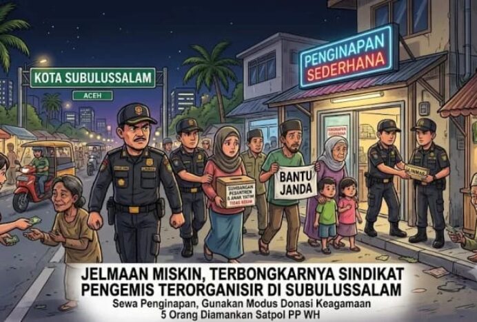 Kedok Terbongkar, Jaringan Pengemis Luar Daerah Sewa Penginapan di Subulussalam