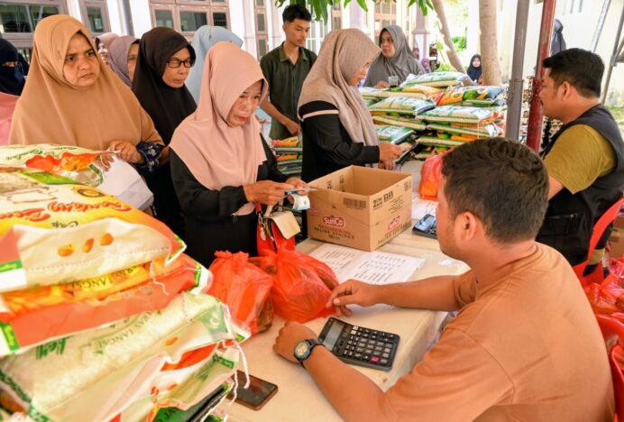 Pemkab Aceh Besar Kembali Gelar Gerakan Pangan Murah di Ingin Jaya