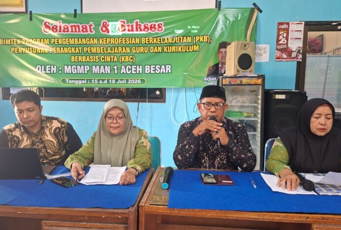 MGMP MAN 1 Aceh Besar Gelar Pelatihan Penyusunan Perangkat Pembelajaran Deep Learning dan Kurikulum Berbasis Cinta