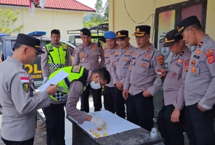 Syarat naik Pangkat, 59 Personel Polres Bener Meriah Jalani Tes Urine
