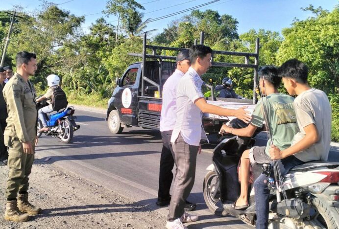 Respons Laporan Warga, Satpol PP dan WH Aceh Besar Gelar Patroli Syariat di Kawasan Cot Iri