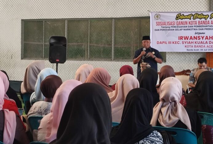 Sosialisasi P4GN di Peurada, Anggota DPRK Banda Aceh Irwansyah Tekankan Peran Keluarga Cegah Narkoba