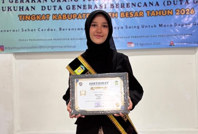 Siswi SMAN 1 Kota Jantho Terpilih sebagai Duta GenRe Aceh Besar 2026