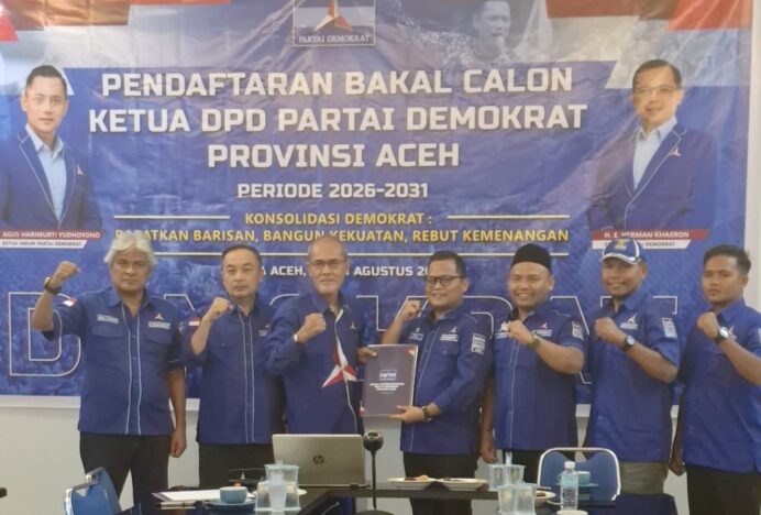 Nurdiansyah Alasta Resmi Daftar Calon Ketua Demokrat Aceh