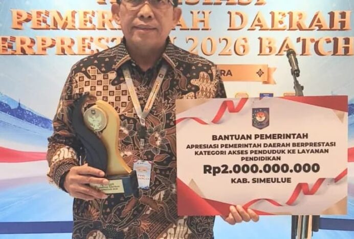 Simeulue Sabet Penghargaan Apresiasi Pemda Berprestasi