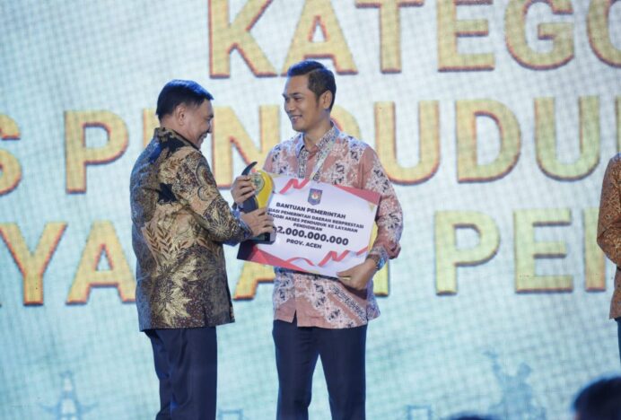 Pemerintah Aceh Raih Apresiasi Kategori Akses Penduduk ke Layanan Pendidikan