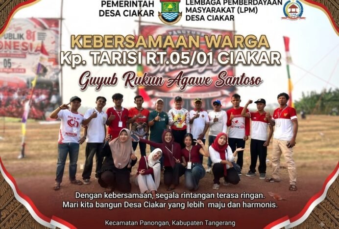 Kebersamaan Warga Tarisi Gelar HUT RI Ke 81 “Guyub Rukun Agawe Santoso”
