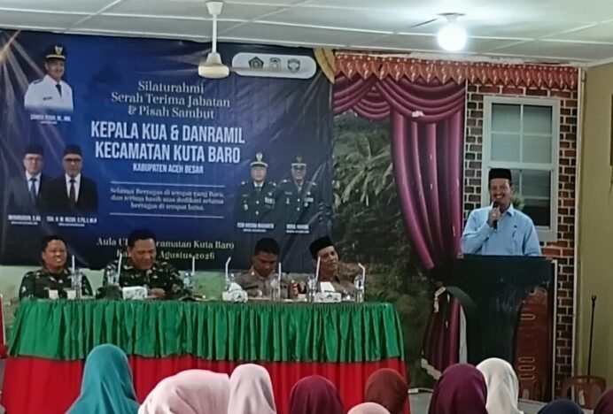 Camat Kuta Baro Apresiasi Pengabdian dalam Pisah Sambut Kepala KUA dan Danramil