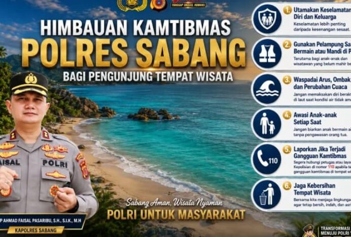 Polres Sabang Imbau Wisatawan Utamakan Keselamatan saat Berlibur