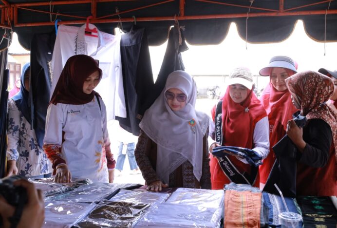 Ketua Pokja Bunda PAUD Kunjungi Stand Bazar UMKM Memperingati HUT ke-81 RI di Blang Bintang