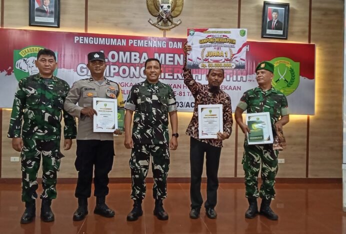 Gampong Suka Damai Juara Pertama Lomba Hias Gampong Merah Putih Kodim 0103/Aceh Utara