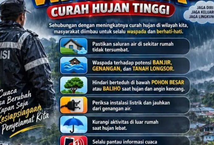 Polres Bener Meriah Imbau Masyarakat Waspada Menghadapi Curah Hujan Tinggi