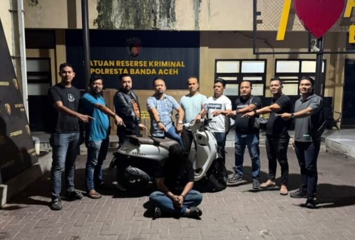 Gelapkan Motor Milik Anggota TNI, Polresta Banda Aceh Amankan Seorang Pria