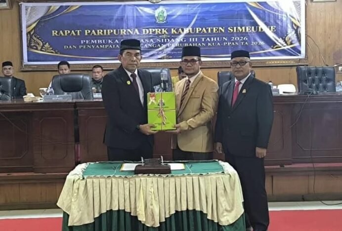 Bupati Simeulue Sampaikan Rancangan KUPA-PPAS Perubahan APBK 2026