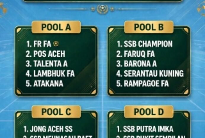 Talenta Merah Ditantang Lambhuk FA di Laga Pembuka Pos Aceh Cup U-12