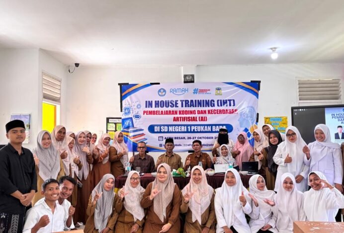 Disdikbud Aceh Besar Gelar IHT Pembelajaran Koding dan AI di SDN 1 Peukan Bada