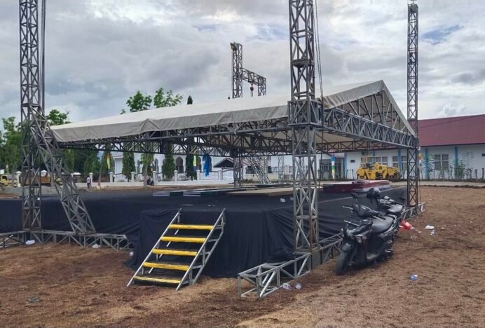 H-3 MTQ ke-35, DSI Aceh Besar Kebut Pemasangan Panggung Utama