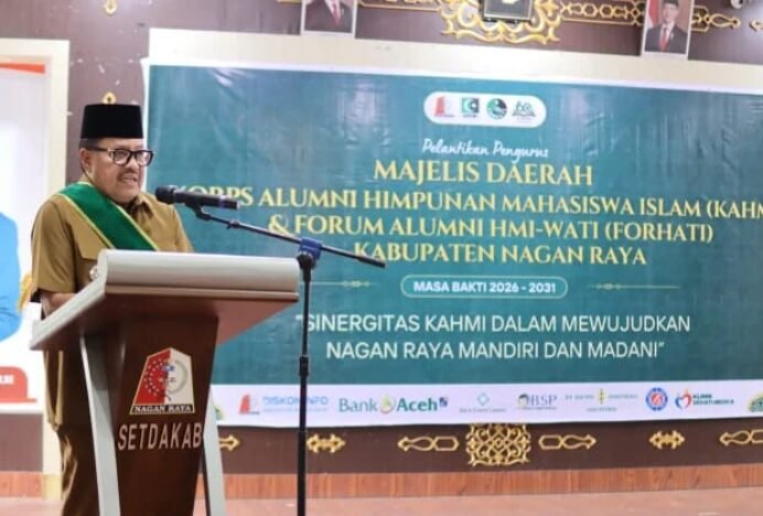 Bupati Nagan Raya Hadiri Pelantikan MD KAHMI dan FORHATI Periode 2026–2031