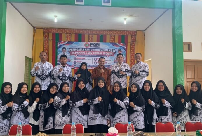 PGRI Aceh Besar Lantik Pengurus Asosiasi Guru Bahasa Asing dan Gelar Olimpiade