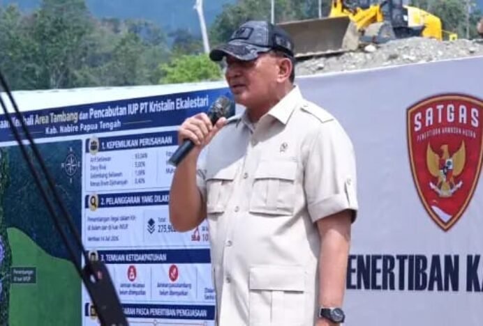 Menhan Sjafrie Sjamsoeddin Pimpin Penertiban Tambang Ilegal PT Kristalin Ekalestari di Nabire